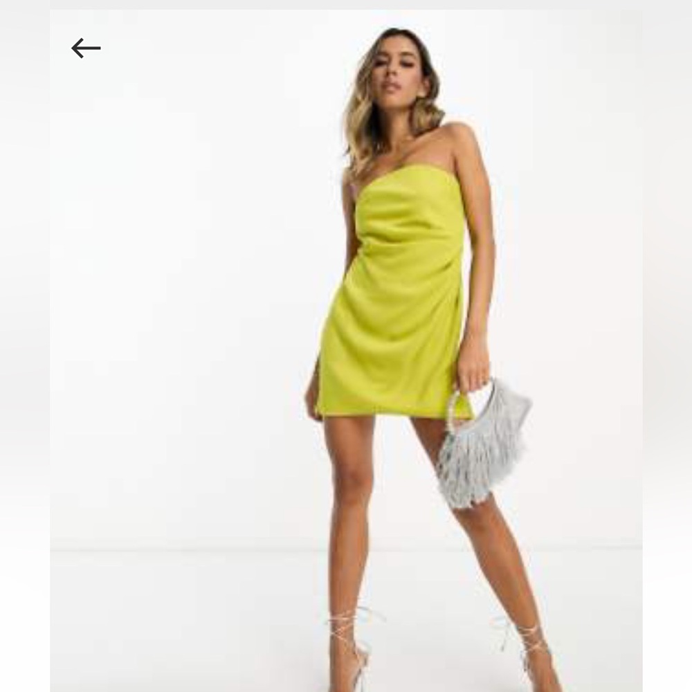 Vibrant Chartreuse Strapless Mini Dress